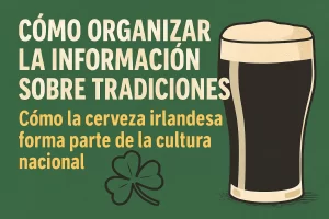 cómo organizar la información sobre tradiciones Cómo la cerveza irlandesa forma parte de la cultura nacional