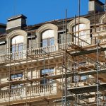 scaffolding and new building as background