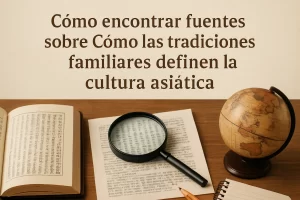 cómo encontrar fuentes sobre Cómo las tradiciones familiares definen la cultura asiática