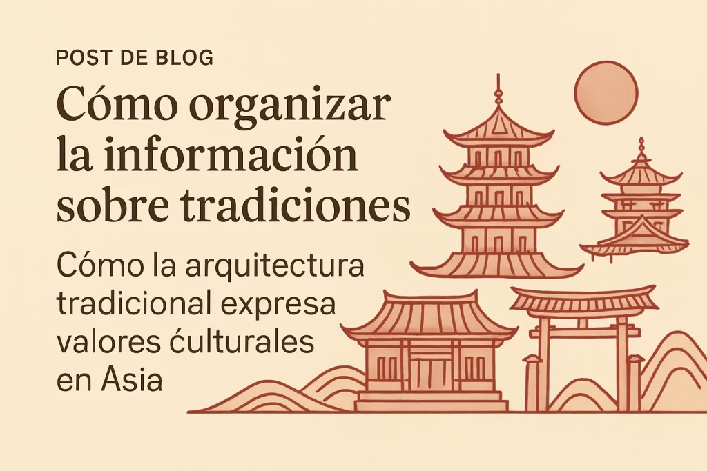 cómo organizar la información sobre tradiciones Cómo la arquitectura tradicional expresa valores culturales en Asia