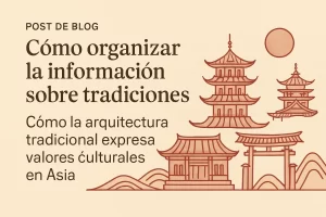 cómo organizar la información sobre tradiciones Cómo la arquitectura tradicional expresa valores culturales en Asia