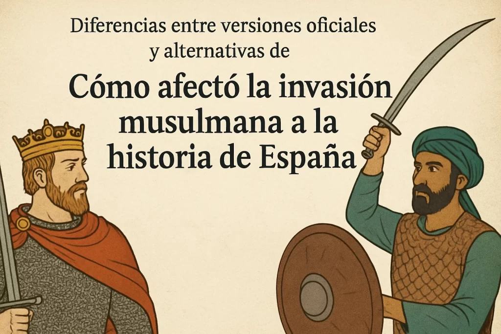 diferencias entre versiones oficiales y alternativas de Cómo afectó la invasión musulmana a la historia de España