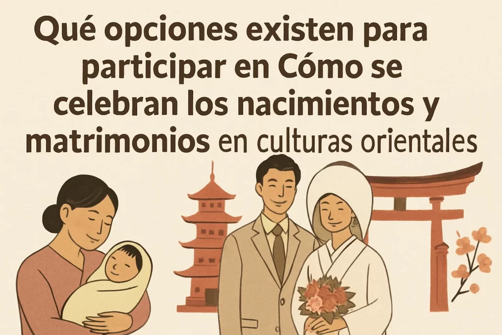 qué opciones existen para participar en Cómo se celebran los nacimientos y matrimonios en culturas orientales