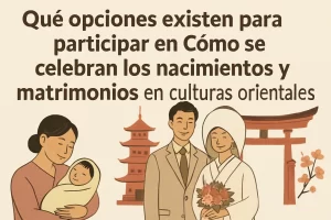 qué opciones existen para participar en Cómo se celebran los nacimientos y matrimonios en culturas orientales