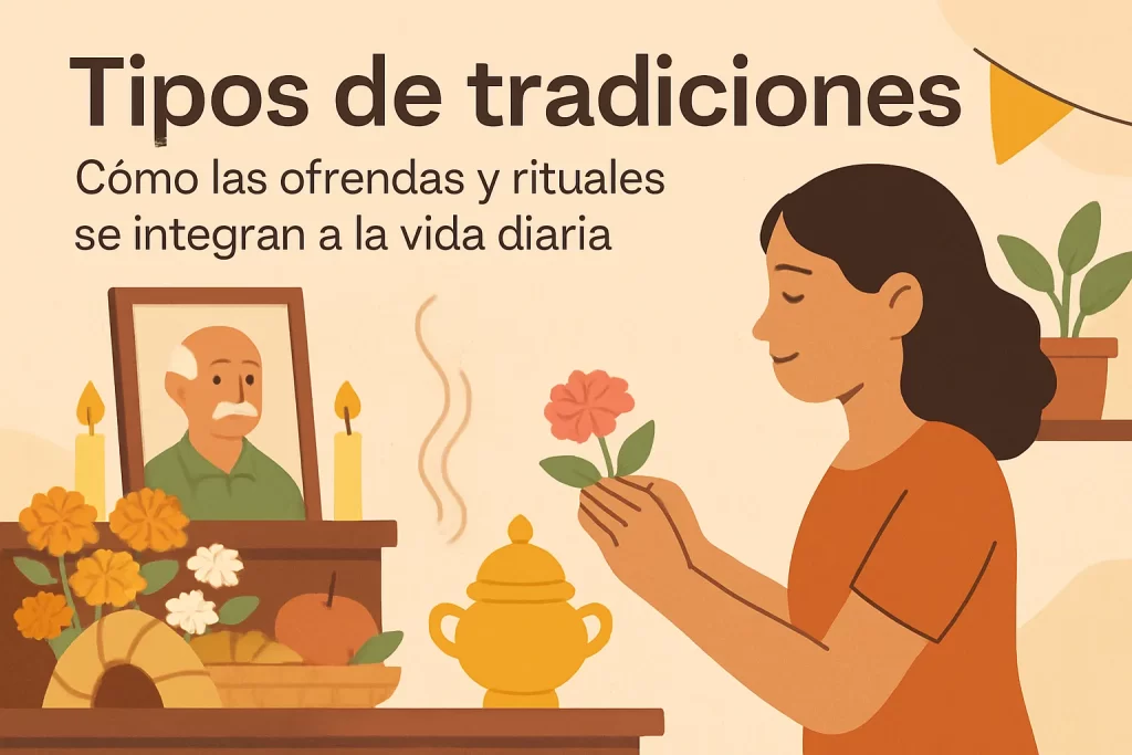 tipos de tradiciones de Cómo las ofrendas y rituales se integran a la vida diaria