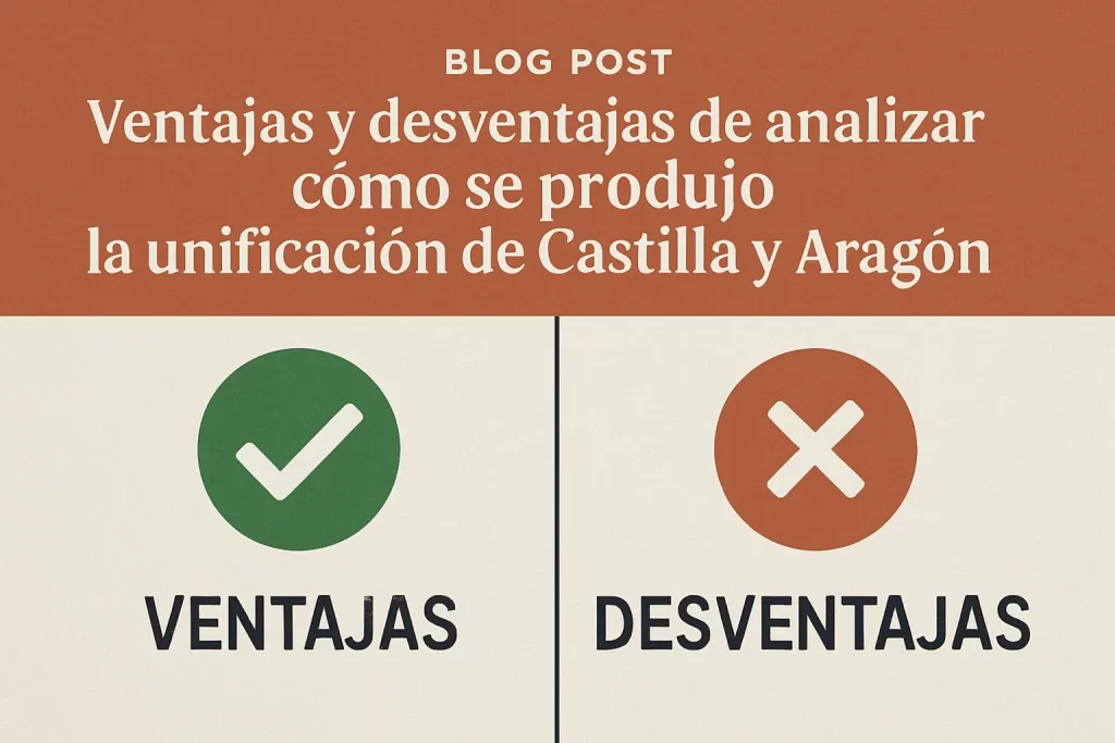 ventajas y desventajas de analizar Cómo se produjo la unificación de Castilla y Aragón