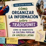 cómo organizar la información sobre tradiciones Cómo se manifiesta la cultura popular en América Latina