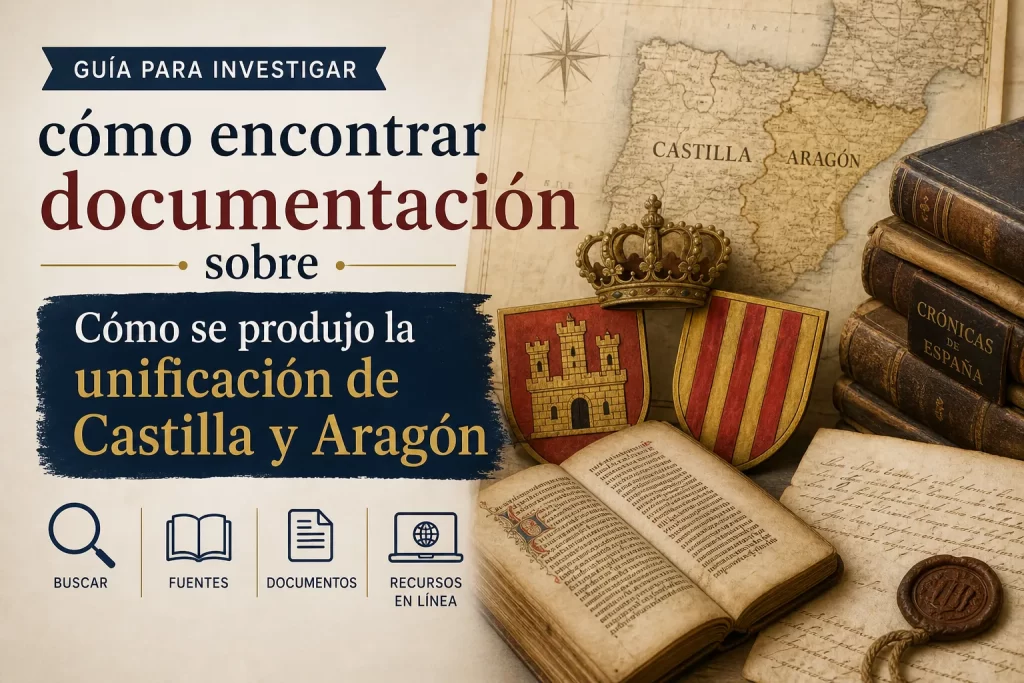 cómo encontrar documentación sobre Cómo se produjo la unificación de Castilla y Aragón