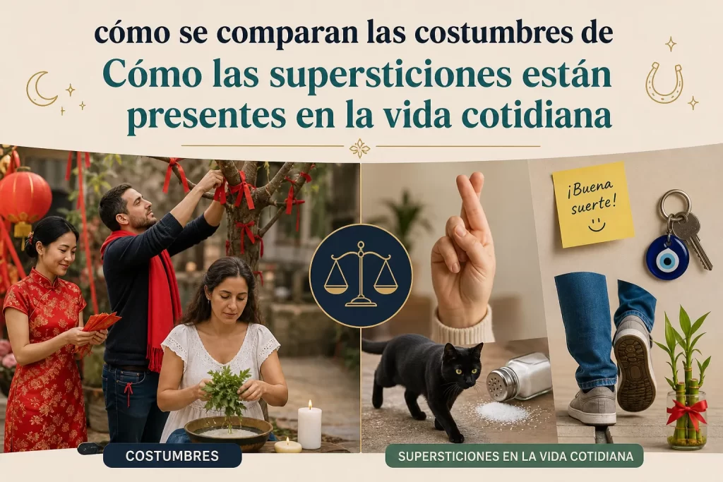 cómo se comparan las costumbres de Cómo las supersticiones están presentes en la vida cotidiana