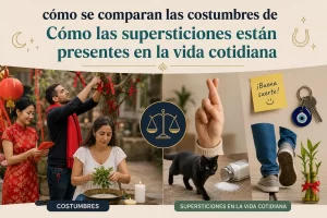 cómo se comparan las costumbres de Cómo las supersticiones están presentes en la vida cotidiana