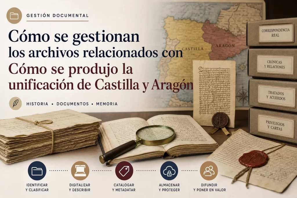 cómo se gestionan los archivos relacionados con Cómo se produjo la unificación de Castilla y Aragón