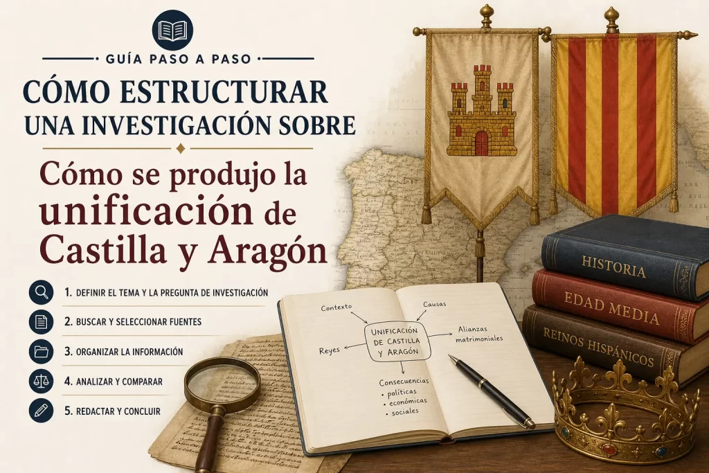 cómo estructurar una investigación sobre Cómo se produjo la unificación de Castilla y Aragón