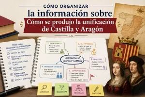 cómo organizar la información sobre Cómo se produjo la unificación de Castilla y Aragón