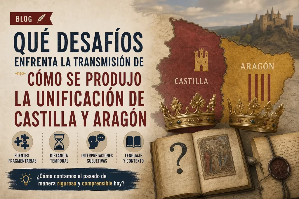 qué desafíos enfrenta la transmisión de Cómo se produjo la unificación de Castilla y Aragón